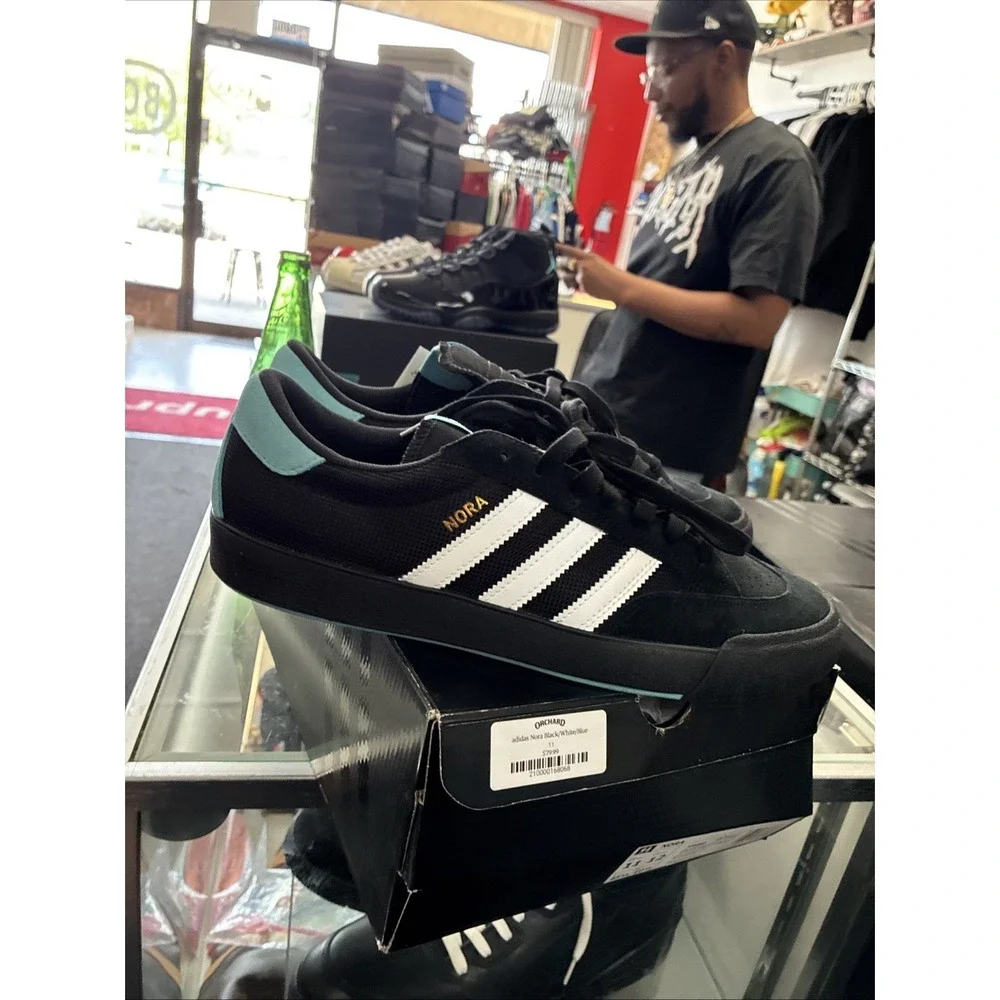 Adidas Men's Nora Skate Shoes JP8588 Black/ Cloud White/ Gold Metallic Size 11